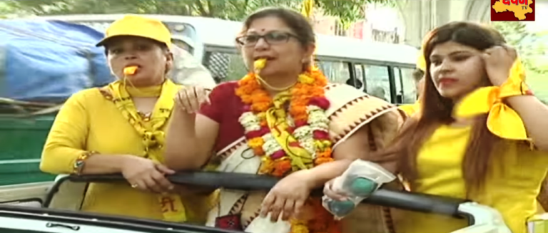 रोहिणी वार्ड नंबर 60 में स्वराज इंडिया प्रत्याशी डॉ सविता मुखी का मेगा रोड शो