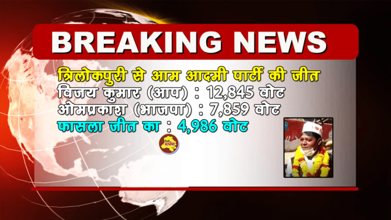 त्रिलोकपुरी  से AAP के विजय कुमार की जीत