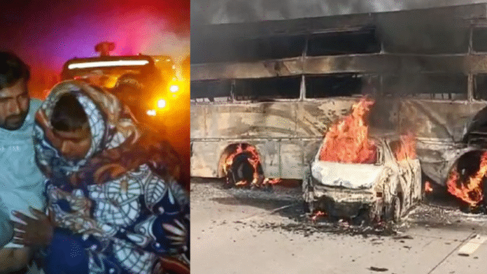 आग से घिरी बस, शीशा तोड़कर कूदे यात्री — मथुरा हादसे में बचे लोगों ने बयां किया खौफनाक मंजर