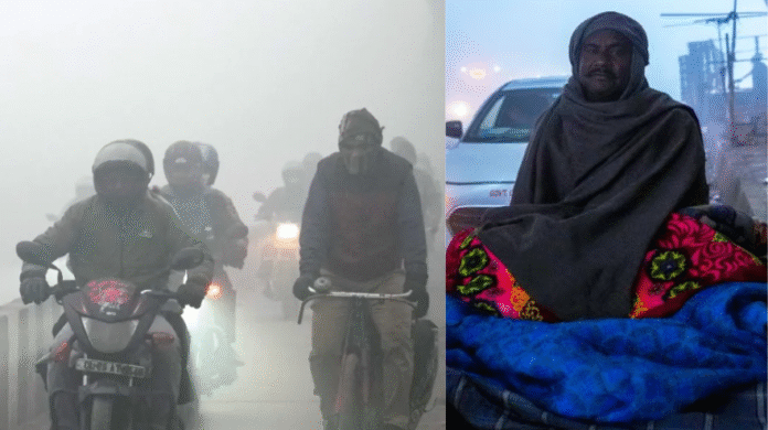 दिल्ली में प्रदूषण का डबल अटैक: जहरीली हवा और शीतलहर के बीच AQI 384