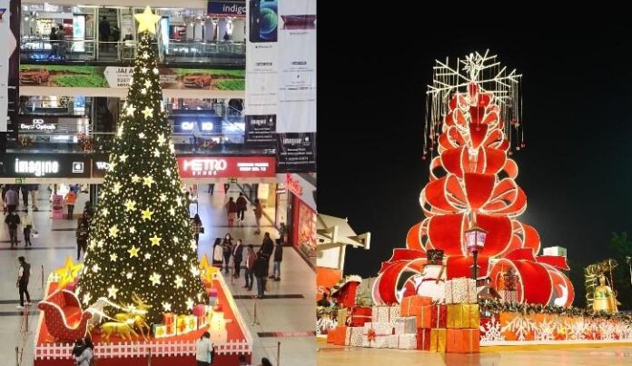 दिल्ली में christmas tree बनी आकर्षण का केंद्र, हर ओर उत्सव का माहौल