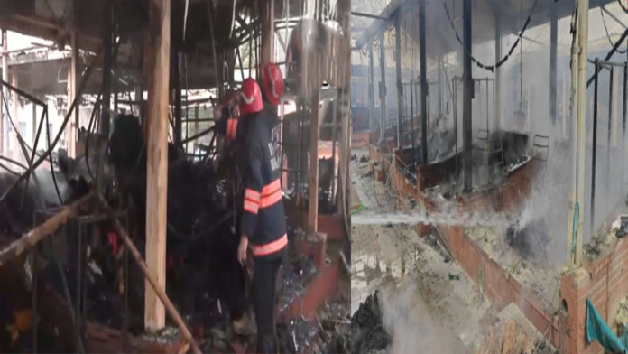 दिल्ली के नेचर बाजार में आग का तांडव, दर्जनों दुकानें जलकर राख