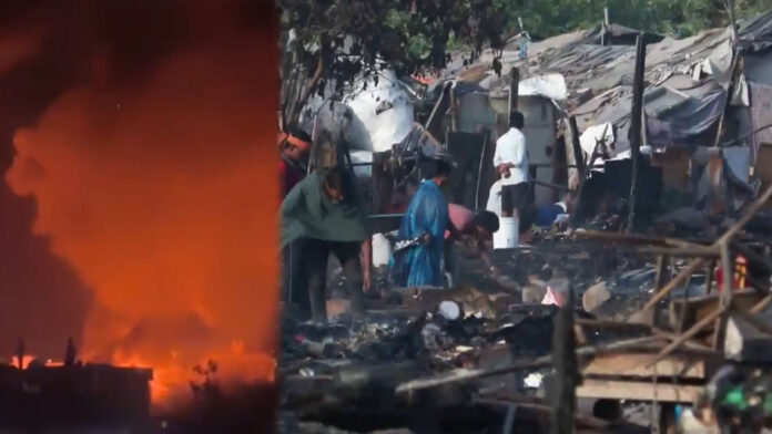 उत्तम नगर में भीषण आग का तांडव, 300-400 झुग्गियां जलकर खाक, तबाही का वीडियो वायरल