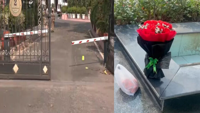 दिल्ली विधानसभा में बड़ी सुरक्षा चूक: बैरियर तोड़ अंदर घुसी 'UP नंबर' की कार; स्पीकर की गाड़ी के पास गुलदस्ता रख फरार हुआ युवक, पुलिस ने दबोचा