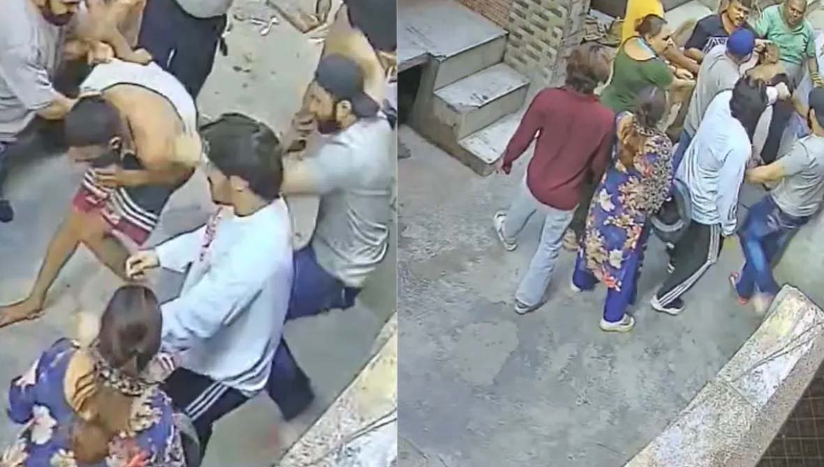 कल्याणपुरी में युवक पर हमले के मामले की CCTV फुटेज।