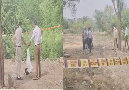 बेगमपुर में युवक की हत्या के बाद जांच करती दिल्ली पुलिस।